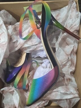 Jessica Simpson Rainbow Gradient Pointed-Toe Stiletto Heels